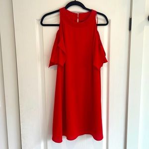 Red Zara off the shoulder mini dress